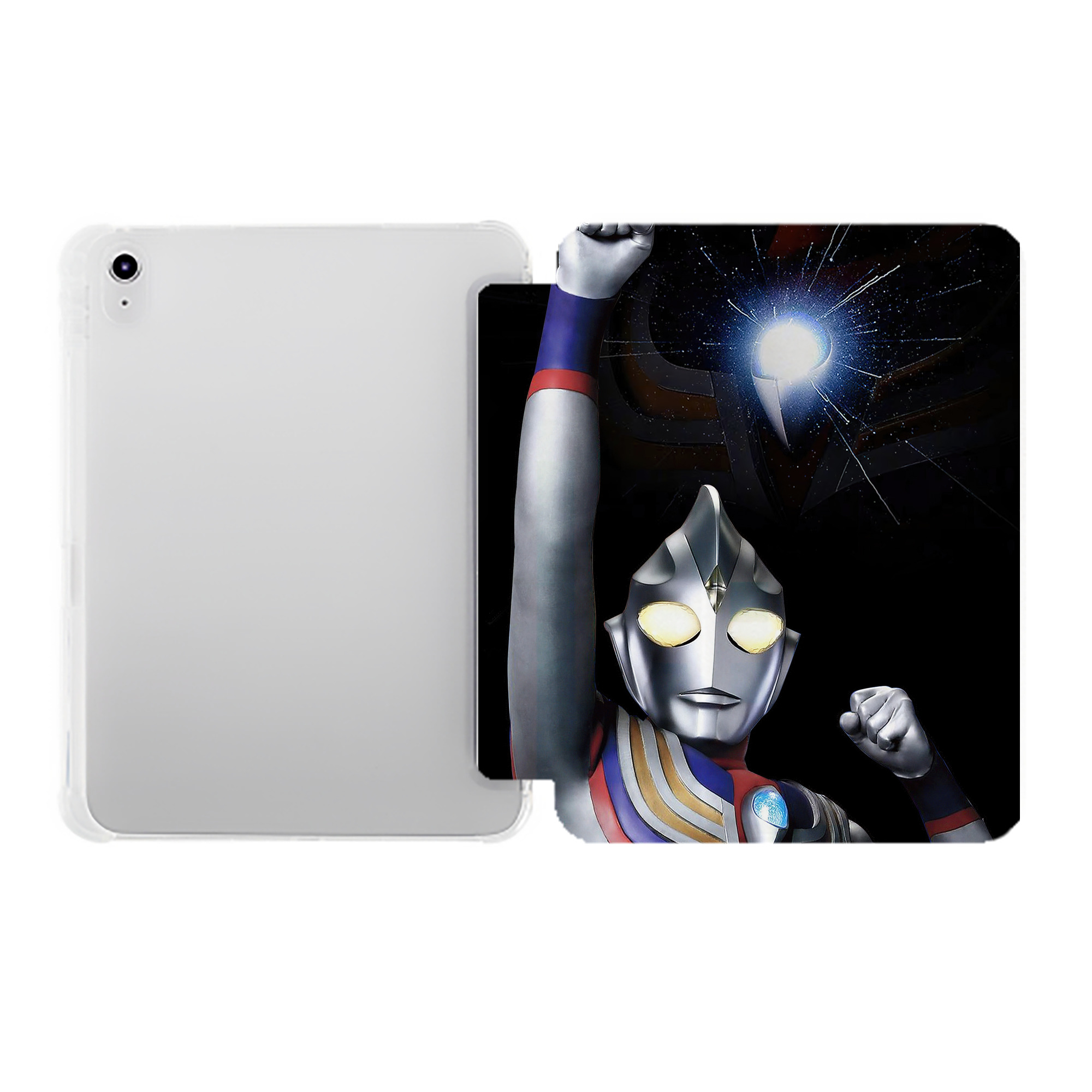 （画像用） ウルトラマン Ultraman IPad ケース ペン収納付き 三つ折りスタンド PUレザー×シリコン 対応機種9.5/10.5/10.9インチ